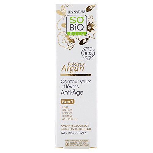 SO'BiO étic Précieux Argan Contour des Yeux et Lèvres Anti-Age
