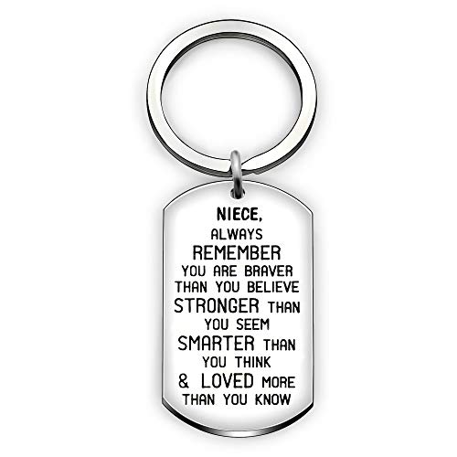 Sobrina llavero anillos sobrina regalos de cumpleaños de tía tío sobrina regalos de graduación sobrina usted es más valiente que usted piensa