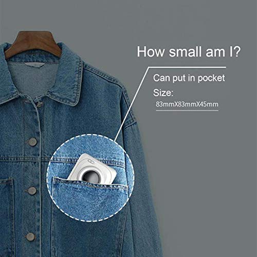 SODIAL Impresora Portatil Mini Bluetooth Inala Mbrico Porta Til Impresora De Foto Imagen Termica POS para Android iOS Telefono Movil