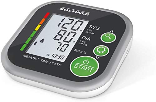 SOEHNLE Systo Monitor 200 - Tensiometro de brazo, ritmo cardiaco, presion arterial, color blanco y gris