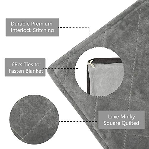 softan Suave Manta Pesada con Funda y Máscara de Sueño, Ponderada Manta de Gravedad Terapeútica para Ansiedad,Estrés,Insomnio