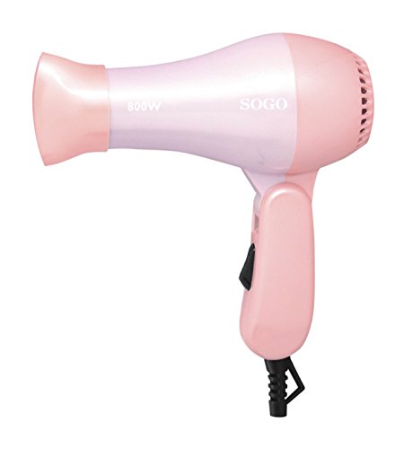 SOGO Secador de Pelo de Viaje Plegable, Secador Portátil Color Rosa 800W - SS-3615-P