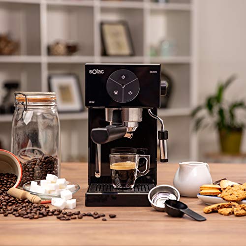 Solac S92011100 Ce4501 Squissita Cafetera, Doub Cream, Espresso y Cappuccino, 1 Cups, Acero Inoxidable, Multicolor