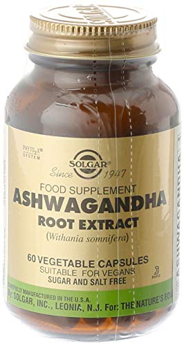 Solgar® Ashwagandha - Extracto estandarizado de raíz de Ashwagandha. Planta ayurvédica. Apto para veganos