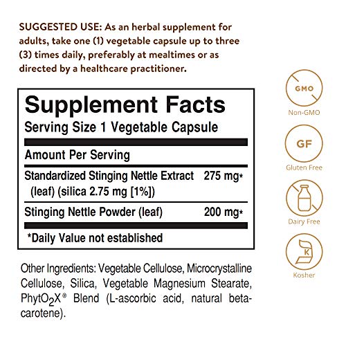 Solgar Ortiga Extracto de hoja Cápsulas vegetales - Envase de 60