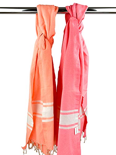 SOLTAKO - Toalla de playa, manos, sauna, baño, baño turco, cobertor para yoga, pestemal, fouta, juego de regalo, extragrande, 100 x 200 cm, 2 unidades, XXL, rosa pastel, 100 x 200 cm