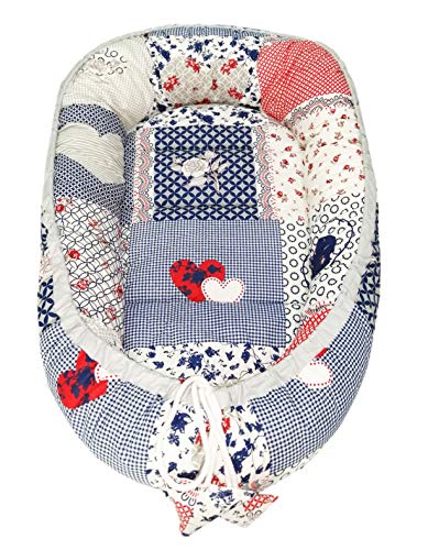 Solvera_Ltd Baby Nest - Reductor para recién Nacidos, Saco de Dormir para bebé, 100% algodón Automobili Talla única (PATCHWORK)