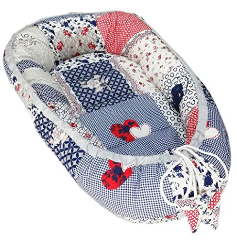 Solvera_Ltd Baby Nest - Reductor para recién Nacidos, Saco de Dormir para bebé, 100% algodón Automobili Talla única (PATCHWORK)
