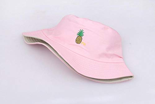 Sombrero De Copa Bucket Hat Hombres Mujeres Bucket Cap Banana Pineapple Print Yellow Hat Hat Hip Hop Fishing Fisherman Hat-Pink_For_Head_56-58Cm