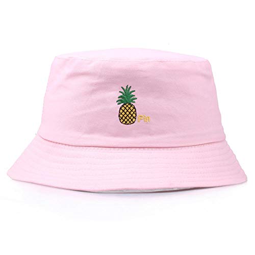 Sombrero De Copa Bucket Hat Hombres Mujeres Bucket Cap Banana Pineapple Print Yellow Hat Hat Hip Hop Fishing Fisherman Hat-Pink_For_Head_56-58Cm