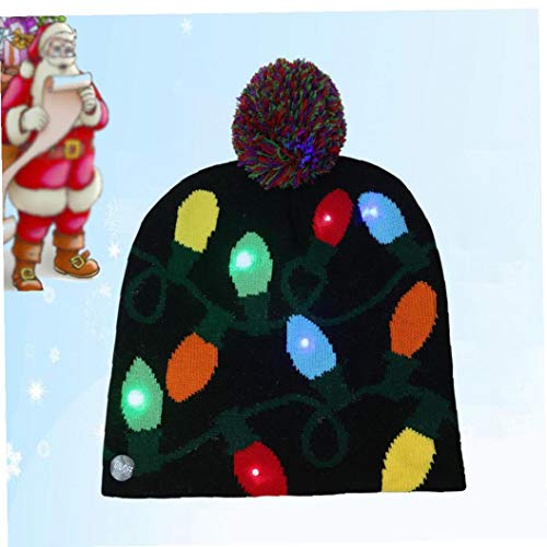Sombreros de la Navidad Unisex de Punto Luminoso Sombrero con la impresión de los Regalos del Banquete de Navidad Deportes Caminar Correr Bicicleta Ligera Colorida Estilo 1 Pc