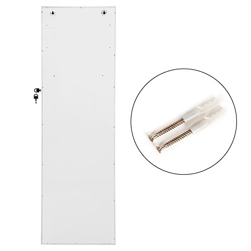 Songmics Armario y Espejo 2 en 1 Joyero de pared 36 x 120 x 9,5 cm Color blanco JBC24W