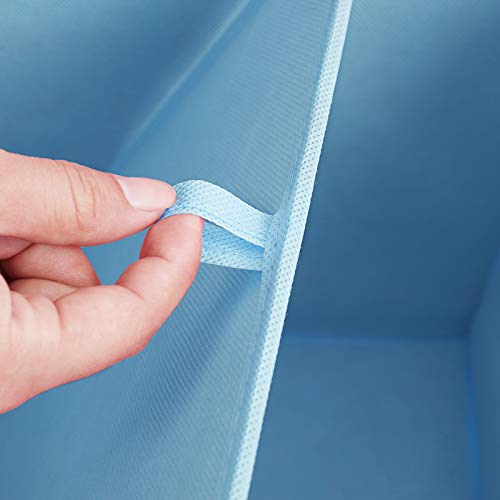 SONGMICS Cajas de Almacenaje, Juego de 3, Organizadoras de Juguetes, Cubos Plegables con Asas, para Habitación de Niños, Sala de Juegos, 30 x 30 x 30 cm, Tema del Espacio, Azul RFB001B03