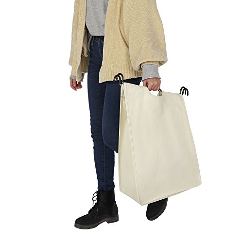 SONGMICS Carrito de Lavandería, Cesta de lavandería, Colector de Ropa con 4 Bolsas de Tela Extraíbles, Clasificador de Ropa, Robusto, 4 x 35 litros, Beige LSF005S