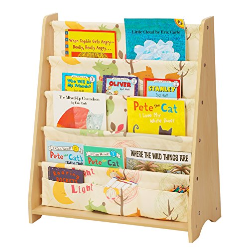 SONGMICS Estantería Infantil, Estantería para niños, con 4 Estantes para Libros y Juguetes, Ideal para Habitaciones Infantiles, guardería, Madera de Arce GKR71YL