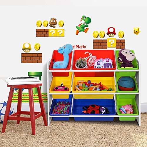SONGMICS Estantería Organizadora para Juguetes y Libros, para Habitación Infantil, con 3 Niveles GKR02W