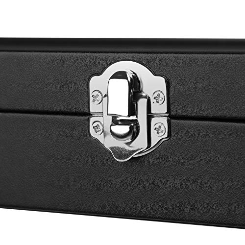 Songmics JDS303 - Joyero con 24 compartimentos, con forro de terciopelo, tapa de cristal y cierre, idea de regalo, color negro JDS303, cristal, 35 x 24 x 4,3 cm