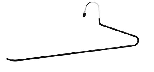 SONGMICS Perchas organizadoras para Pantalones, Metal Cromado, 20 Unidades, 5 mm de diámetro, cromadas, Antideslizantes, 38 x 13 cm, Negro CRI004-20