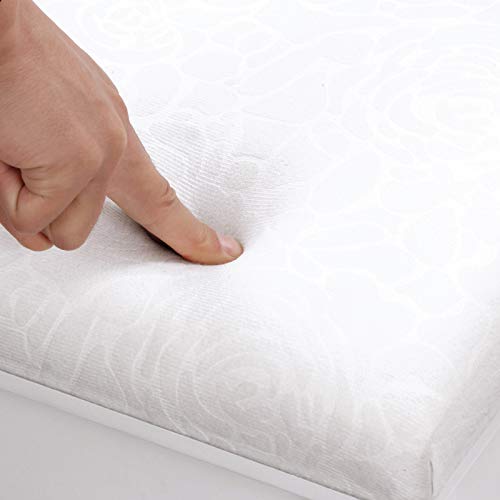 SONGMICS RDS50W - Taburete Tapizado para Tocador de Madera, Blanco