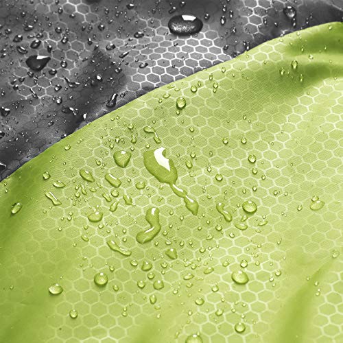 SONGMICS Saco de Dormir, Bolsa de Dormir Ancha, 4 Estaciones, Fácil de Llevar, Ligera, Compacta, para Excursión de Camping, 220 x 84 cm, Temperatura Ideal 5-15°C, Gris Oscuro y Verde GSB02AJ