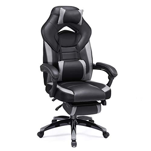 SONGMICS Silla de Oficina con Asiento expandido, Altura Ajustable, Diseño ergonómico OBG77BG