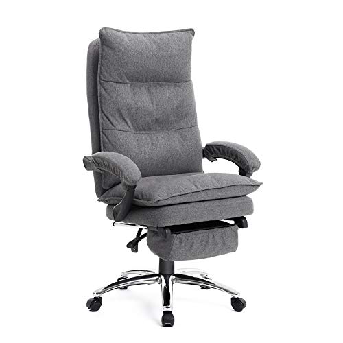 SONGMICS Silla de Oficina con Asiento expandido, Altura Ajustable, Diseño ergonómico OBG78GY