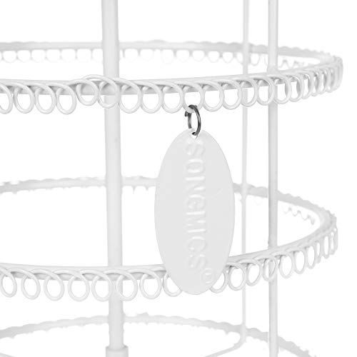 SONGMICS Soporte de exhibición para Joyas, Colgador de pie para Pendientes, aretes, Color Blanco JDS022W