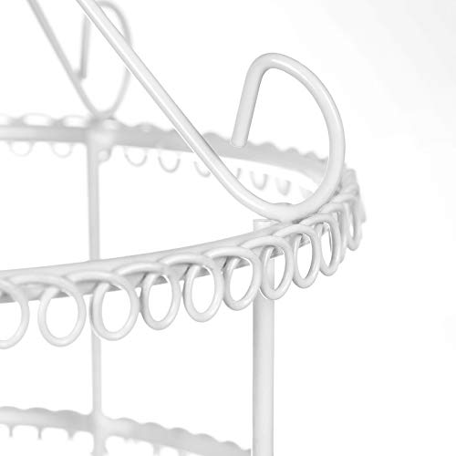 SONGMICS Soporte de exhibición para Joyas, Colgador de pie para Pendientes, aretes, Color Blanco JDS022W