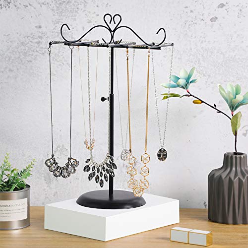 SONGMICS Soporte y Expositor de Joyas, Árbol para Joyas de Metal, para Collares, Pulseras, Pendientes, Regalo para Seres Queridos, Negro JJS04BK