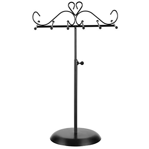 SONGMICS Soporte y Expositor de Joyas, Árbol para Joyas de Metal, para Collares, Pulseras, Pendientes, Regalo para Seres Queridos, Negro JJS04BK