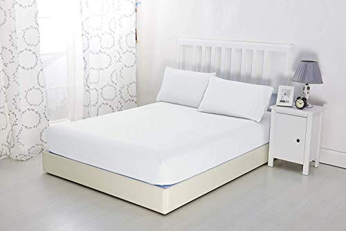 Sonia Moer - Sábana bajera ajustable (microfibra, no necesita planchado), Blanco, King