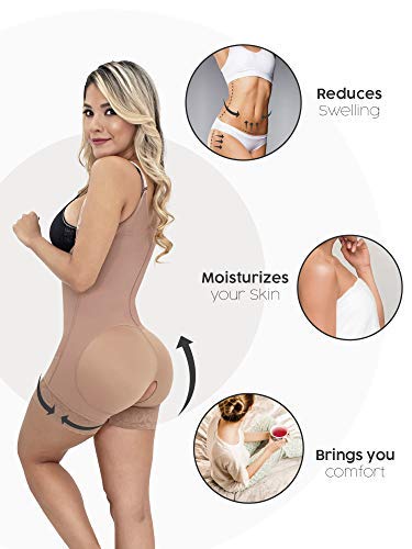 Sonryse 066BF Fajas Colombianas Mujer Postparto Reductoras Moldeadoras Moca 3XL