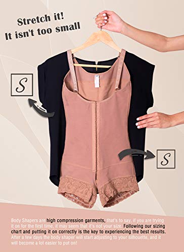 Sonryse 066BF Fajas Colombianas Mujer Postparto Reductoras Moldeadoras Moca 3XL