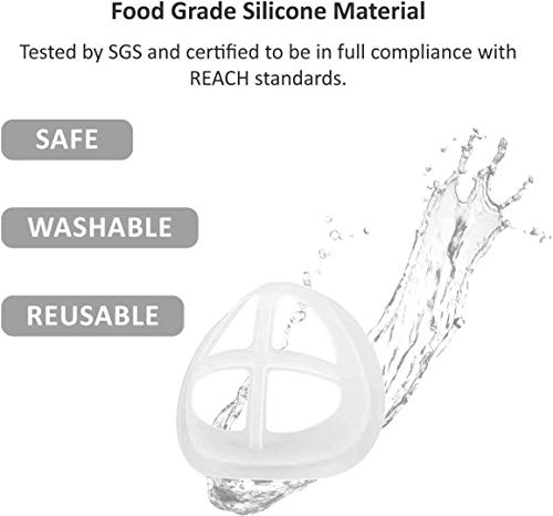 Soporte de máscara 3D para un cómodo uso interior, máscara de silicona soporte más espacio para una respiración cómoda, lavable, reutilizable, protector de lápiz labial
