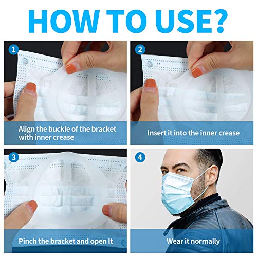 Soporte de máscara 3D para un cómodo uso interior, máscara de silicona soporte más espacio para una respiración cómoda, lavable, reutilizable, protector de lápiz labial