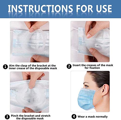 Soporte de máscara 3D para un cómodo uso interior, máscara de silicona soporte más espacio para una respiración cómoda, lavable, reutilizable, protector de lápiz labial