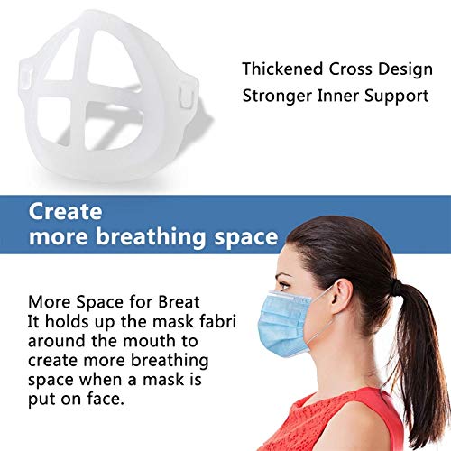 Soporte facial 3D para máscara, máscara de cara, marco de soporte interior, máscara de silicona, protector de lápiz labial facial reutilizable, para una respiración cómoda (3 unidades)