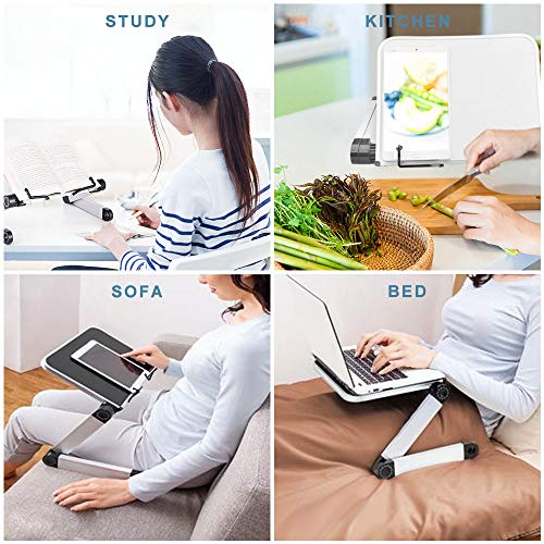 Soporte Libro de Metal, Soporte para Libros de Cocina, Portátil Plegable Book Holder Stand, Soporte Lectura Cama Niños, Book Rest Altura y ángulo Ajustable, Negro