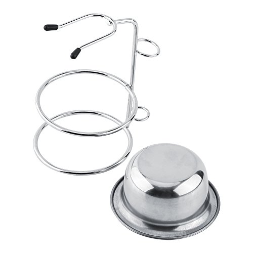 Soporte para maquinillas de afeitar y pinceles de afeitar con cuenco de acero inoxidable para cepillo de barba + taza para jabón