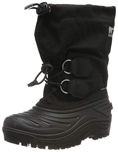 Sorel Childrens Super Trooper, Botas de Invierno para Niños, Negro (Black, Light Grey), 26 EU