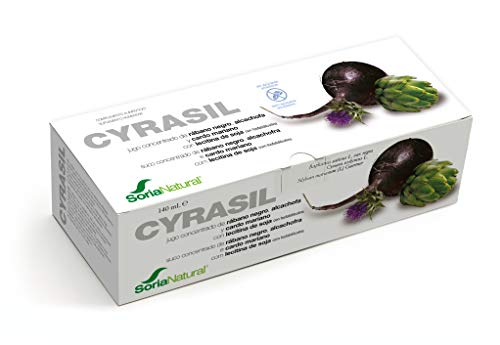 Soria Natural - CYRASIL - Depurativo - Mejora el funcionamiento del aparato digestivo y del riñón - 14 viales 120ml - Cardo mariano
