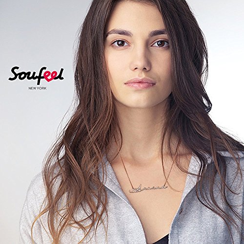 SOUFEEL Collar Plata Colgante con Nombre Estilo Árabe Personalizados Regalo para Novia Familia Aniversario o Cumpleaño Cadena Más Extención Chapado Oro Rosa