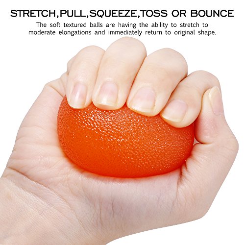 SourceTon Fidgets bola de alivio de estrés, forma redonda, dedos y agarre fortalecimiento de terapia, ideal para rehabilitación física y fortalecedor de agarre, paquete de 5 bolas de apriete