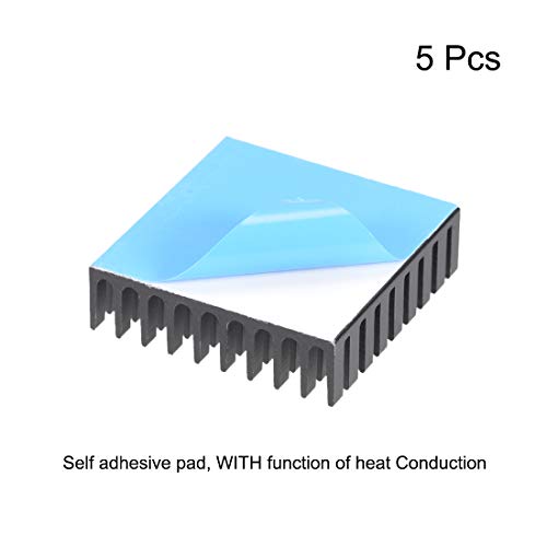 sourcing map 10x35x35mm negro disipador térmico adhesivo almohadilla enfriador para refrigeración 3D impresoras 5pcs