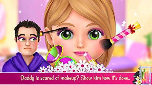 Spa Day, Messy Home Adventure with Daddy - ¡Cambio de imagen de estilo facial, manos, pedicura y peinado!