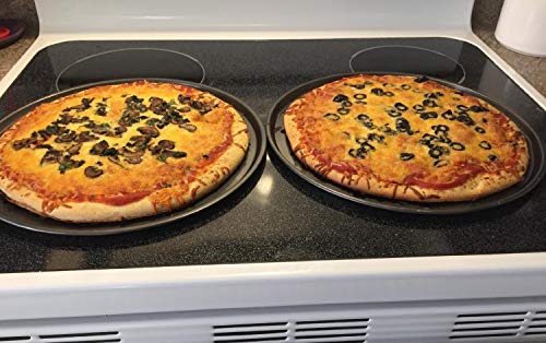 Space Home - Molde para Pizza con Agujeros - Acero al Carbono - Recubrimiento Antiadherente - Diámetro 32 cm - Set de 2