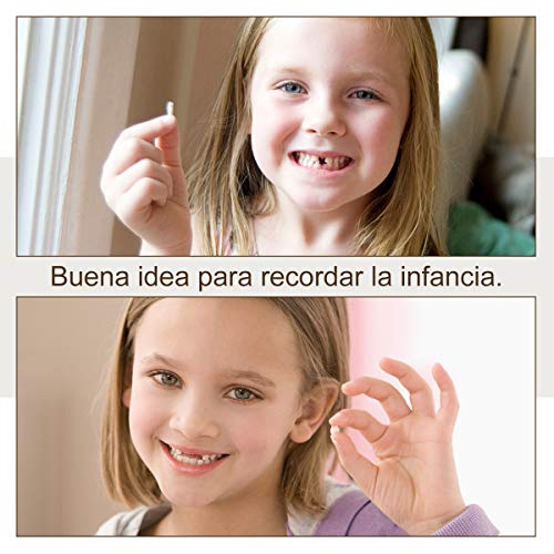 Spanish texto bebé dientes caja, Aitsite save cajas de madera personalizada caja de recuerdos de hoja caduca, personalizar personalizada bebé dientes caja (Chico)