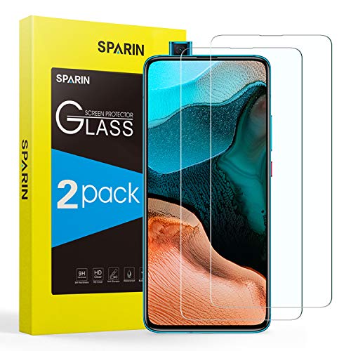 SPARIN [2-Pack Cristal Templado Poco F2 Pro/Redmi K30 Pro, Protector Pantalla Xiaomi Poco F2 Pro/Redmi K30 Pro Vidrio Templado con [2.5d Borde Redondo] [9H Dureza] [Alta Definicion]