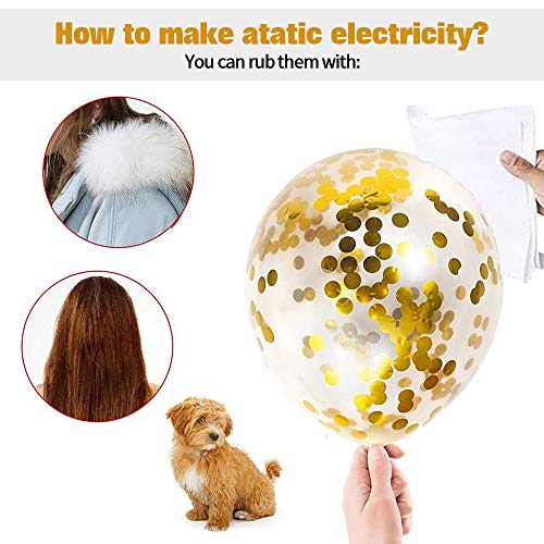 SPECOOL Globos Oro Negro, 45 Piezas Globos Oro con Globo de Confeti Dorado para Mujeres Hombres Cumpleaños Decoración Graduación Fiesta de Halloween