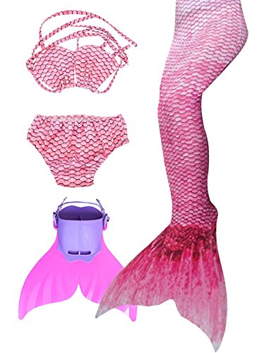 SPEEDEVE Cola de Sirena para Niñas,Agua Rosa,130